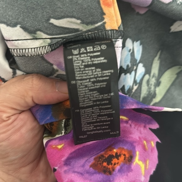 Long Tall Sally dress SZ 8 black floral EUC - Picture 4 of 4